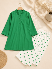 Women's Stitched Cotton 2-Piece Co-Ord Set