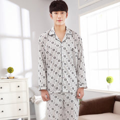 Men Long Sleeve Cotton Pajamas Plus Size Winter Home Wear