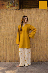 Women’s Heart Printed Summer Linen 2-Piece Flapper Suit