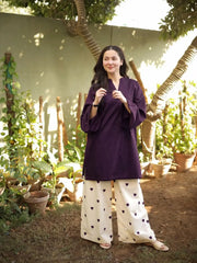 Women’s Heart Printed Summer Linen 2-Piece Flapper Suit