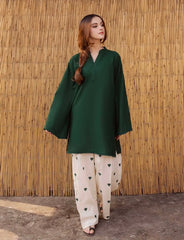 Women’s Heart Printed Summer Linen 2-Piece Flapper Suit