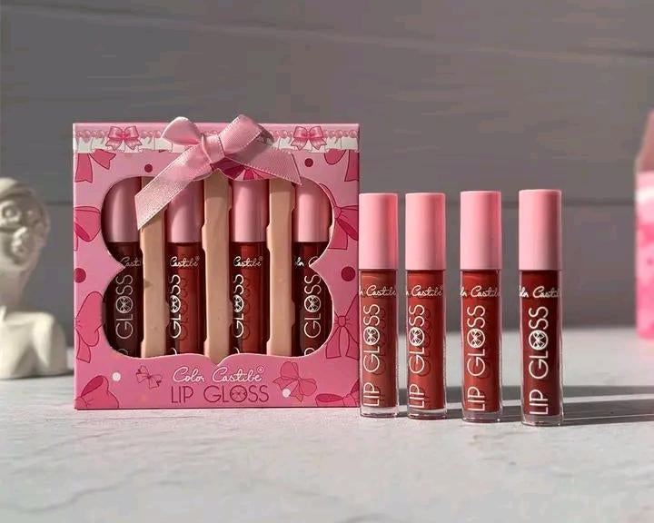 4 Pcs Matte Lip Gloss Set Multicolor Nude Shades