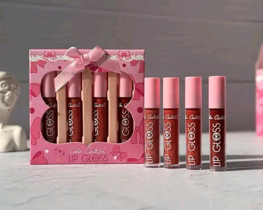4 Pcs Matte Lip Gloss Set Multicolor Nude Shades