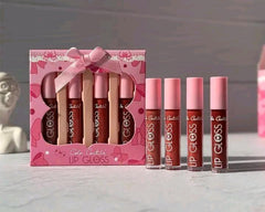 4 Pcs Matte Lip Gloss Set Multicolor Nude Shades
