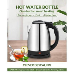 Cordless Electric Kettle 1500W 2L Stainless Steel Black Handle