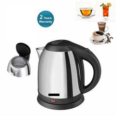 Cordless Electric Kettle 1500W 2L Stainless Steel Black Handle