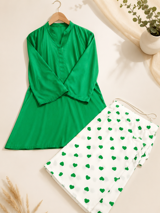 Women's Stitched Cotton 2-Piece Co-Ord Set