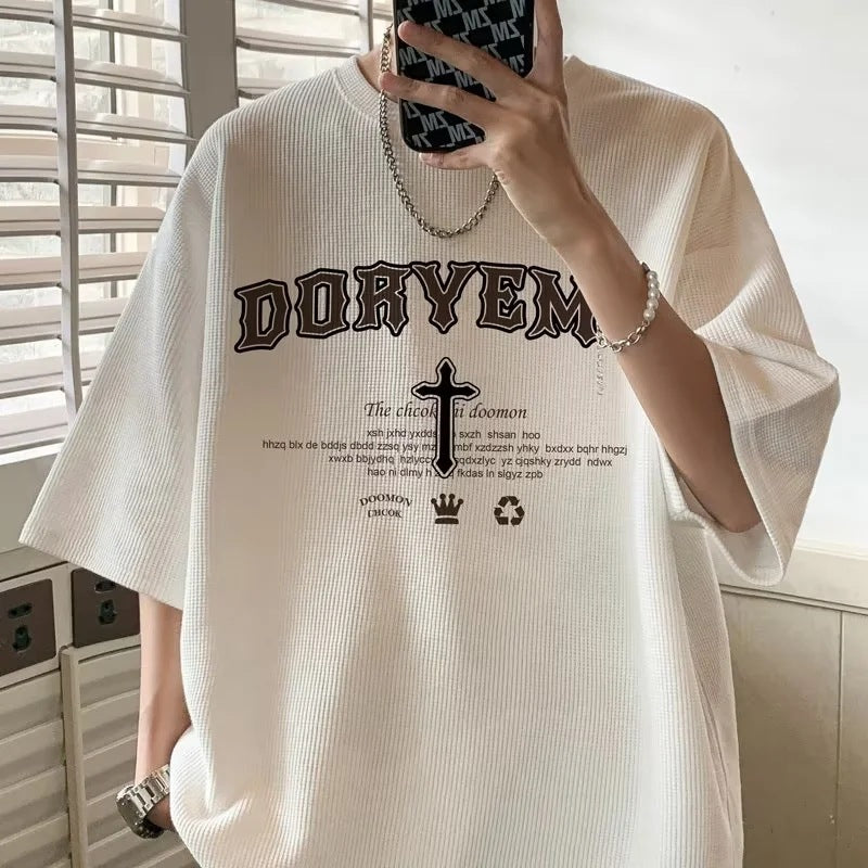 Men Waffle Short Sleeve T-Shirt